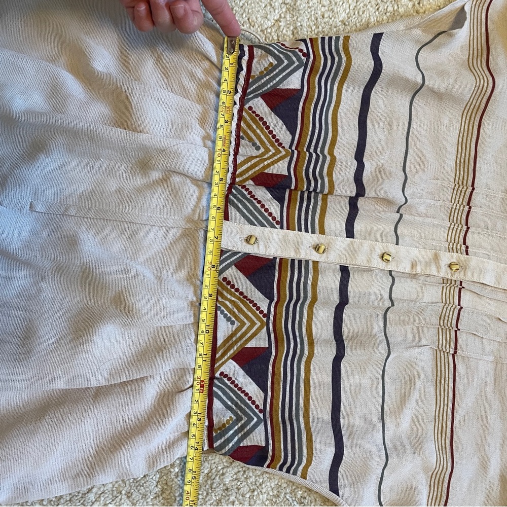 Vintage Pattern Beige Patterned Dress - image 6